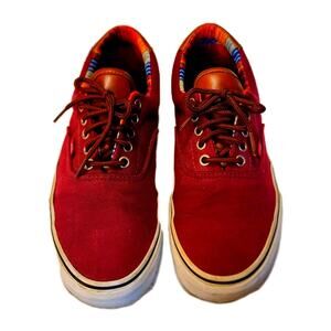 VANS Era 59 Burgundy Canvas Skater Leather Trim 8.5M/10W